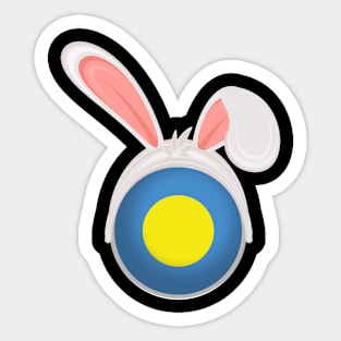 happy easter Palau bunny ears flag cute designs Sticker